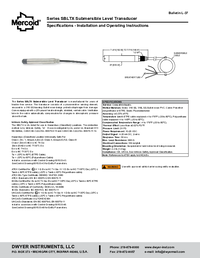Thumbnail of document Manual - SBLT2 / SBLTX Submersible Level Transmitter